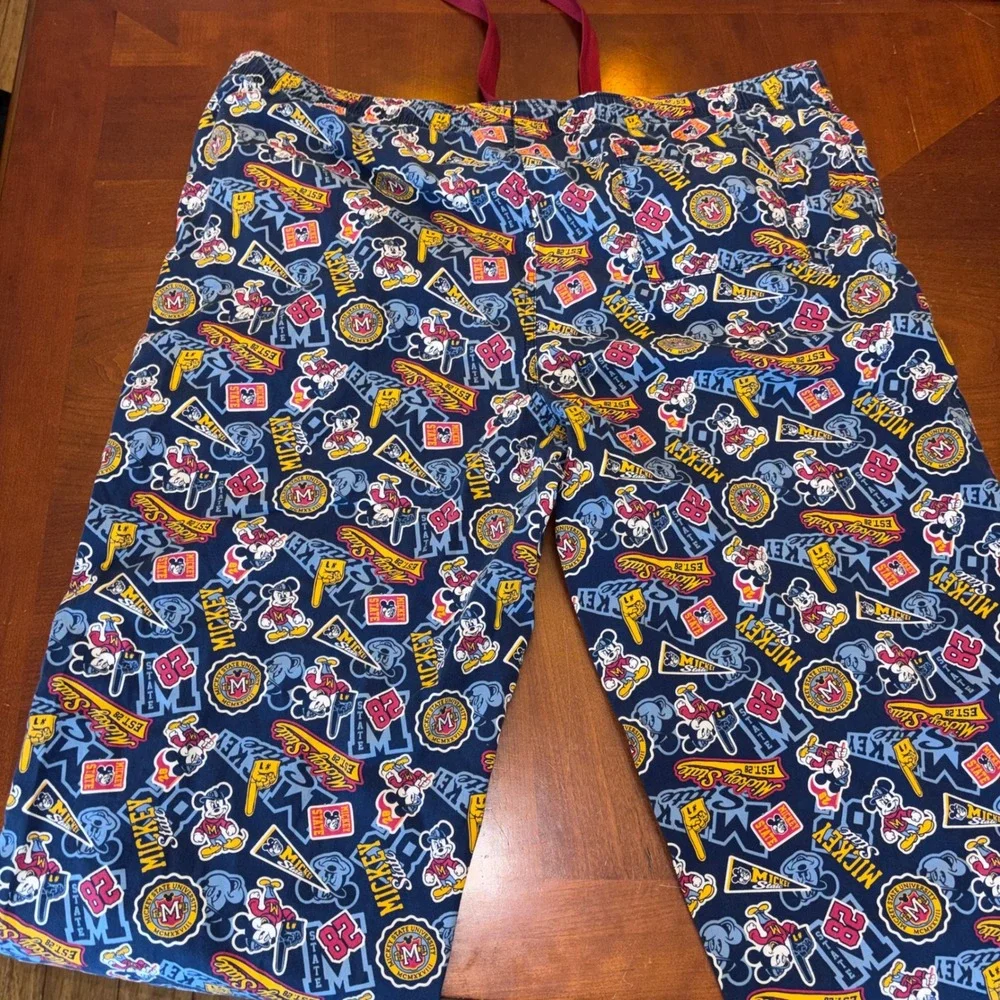 Disney Parks | Mens XL‎ Mickey State Collegiate Pajama Pants | Navy Blue Cotton